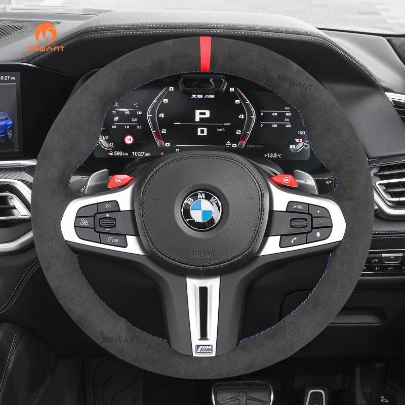 Mewant® Alcantara Car Steering Wheel Cover for BMW M3 G80 M4 G82 G83 M5 F90 M8 F91 F92 X3 M F97 X4 M F98 X5 X6