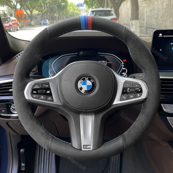 Mewant® Alcantara Car Steering Wheel Cover for BMW G20 F44 G22 G26 G30 G32 G11 G14 G15 G16 G01 G02 G05 G06 G07 G29