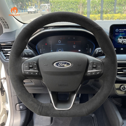 Mewant® Alcantara Car Steering Wheel Cover for Ford Focus ST ST-Line Kuga ST-Line Puma ST-Line Fiesta ST-Line ST