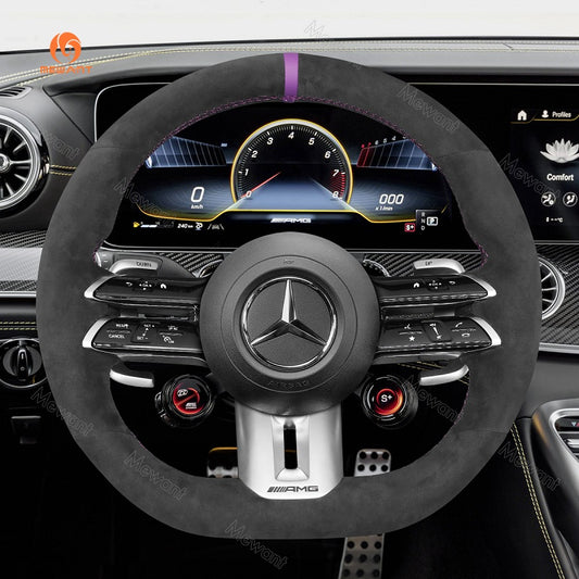 Mewant® Alcantara Autolenkradbezug für Mercedes-Benz AMG GT C190/R190 E53 / E63S W213 EQE V295 SL55 SL63 R232