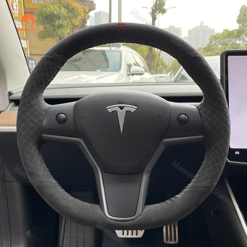 Mewant® Alcantara-Lenkradbezug für Tesla Model 3 2017-2023 / Model Y 2020-2023