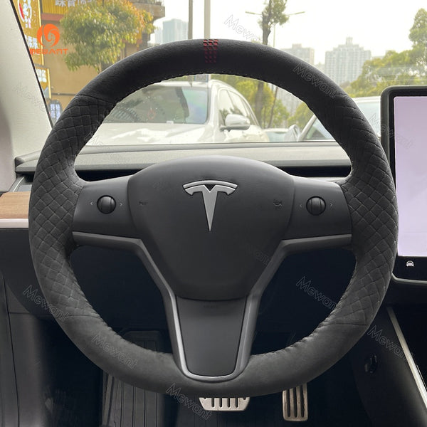 Mewant® Alcantara-Lenkradbezug für Tesla Model 3 2017-2023 / Model Y 2020-2023