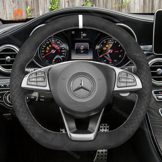 Mewant® Alcantara Auto-Lenkradbezug für Mercedes Benz W205 AMG C43 C117 GLA45 X156 C218 W213 X253 C253 W166