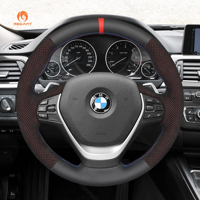 Mewant® Alcantara Car Steering Wheel Cover for BMW 3 Series F30 F34 F22 F23 F32 F33 F36