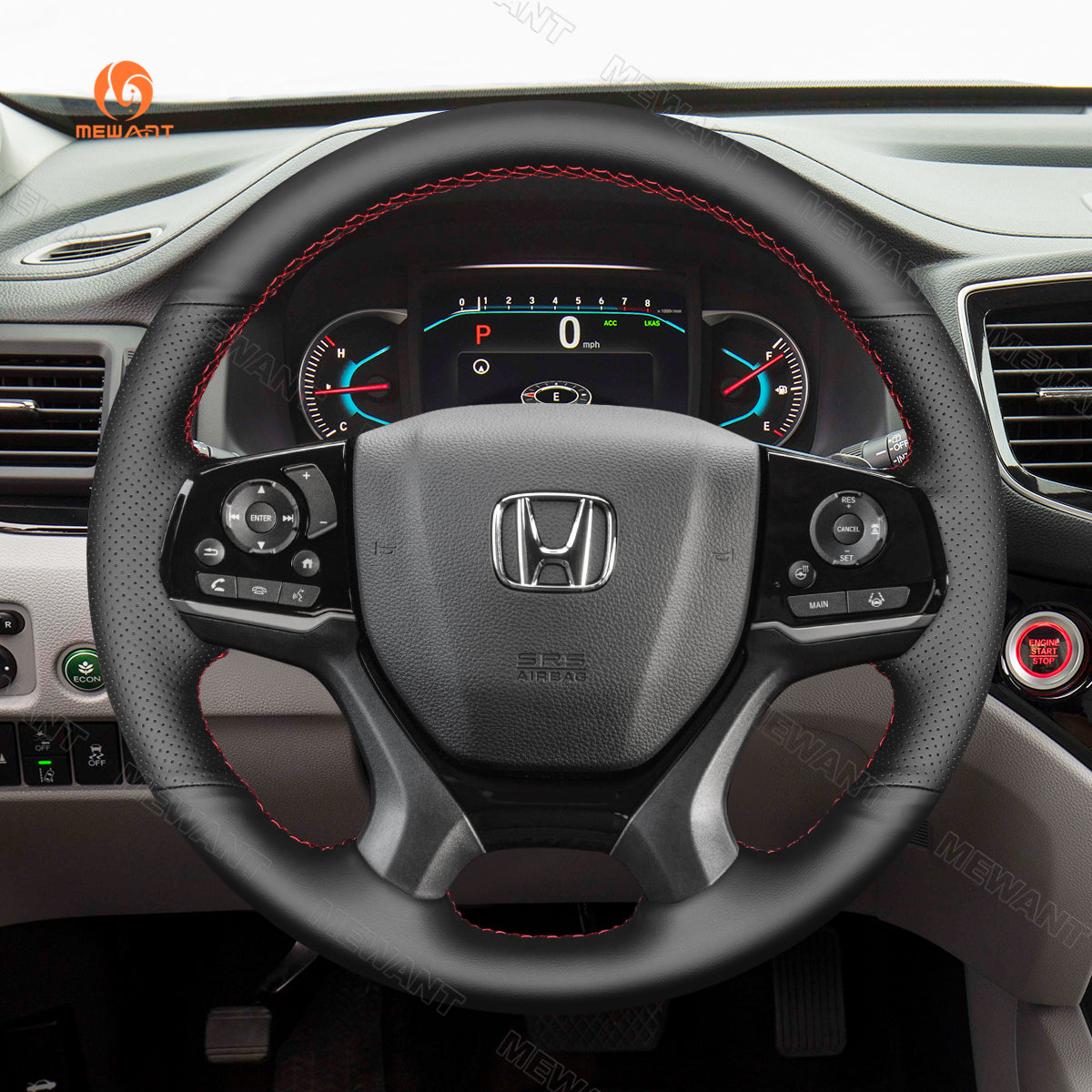 Car Steering Wheel Cover for Honda Pilot Passport Odyssey Ridgeline from Mewant