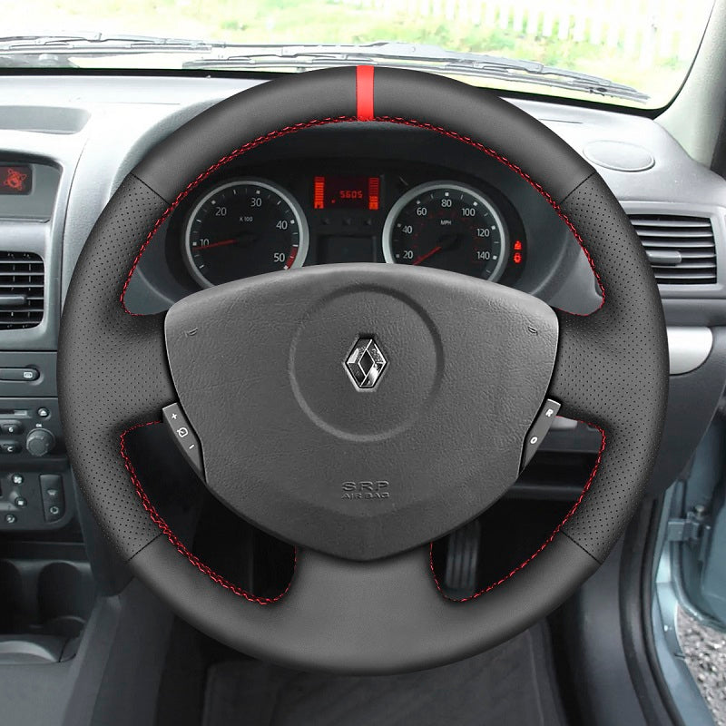 Hand Stitch Car Steering Wheel Cover for Renault Clio 2 2001-2008 / Twingo 2 2007-2014 from Mewant
