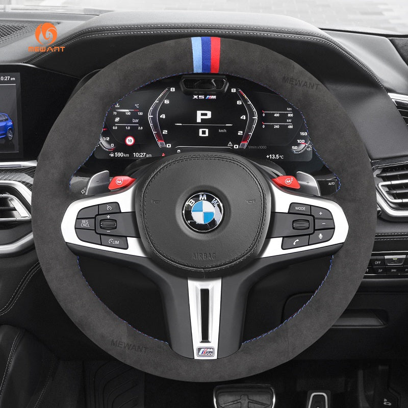 Mewant® Alcantara Car Steering Wheel Cover for BMW M3 G80 M4 G82 G83 M5 F90 M8 F91 F92 X3 M F97 X4 M F98 X5 X6