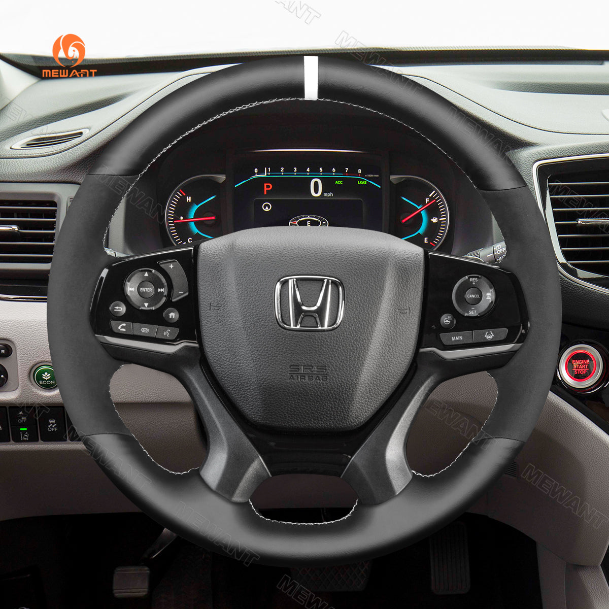 Car Steering Wheel Cover for Honda Pilot Passport Odyssey Ridgeline from Mewant