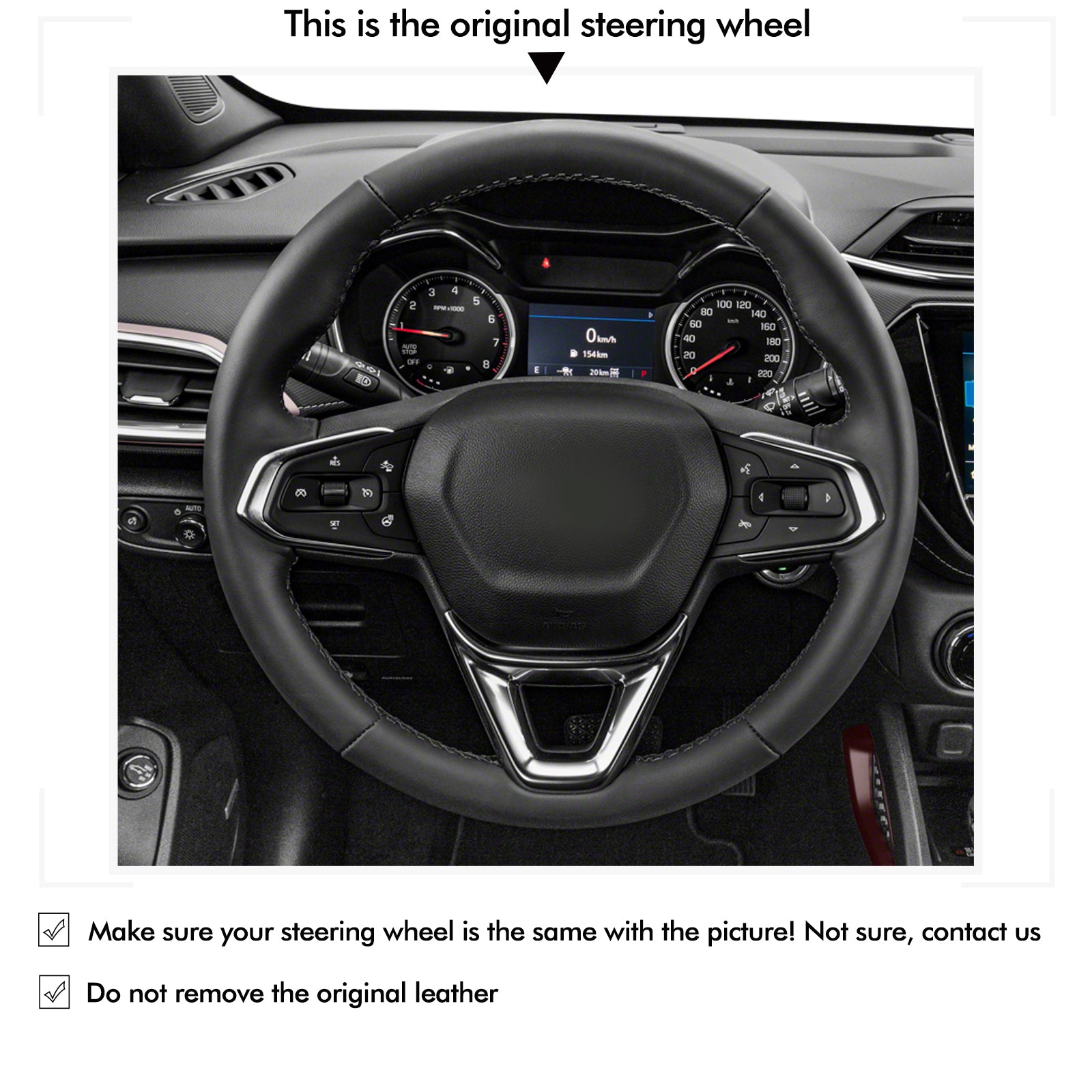Mewant Car Steering Wheel Cover for Chevrolet(Chevy) Bolt EUV EV TrailBlazer Trax Steering Cover