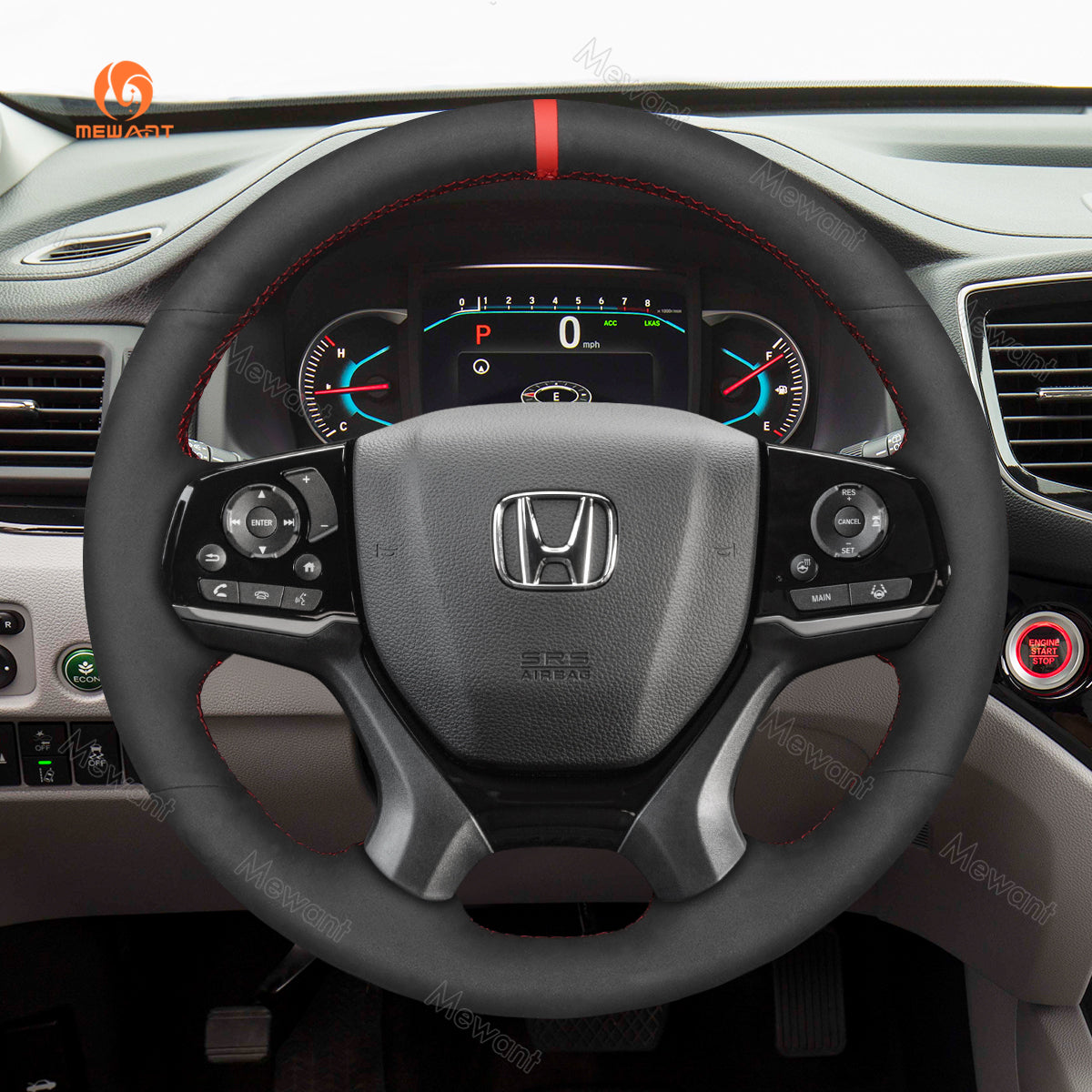 Car Steering Wheel Cover for Honda Pilot Passport Odyssey Ridgeline from Mewant