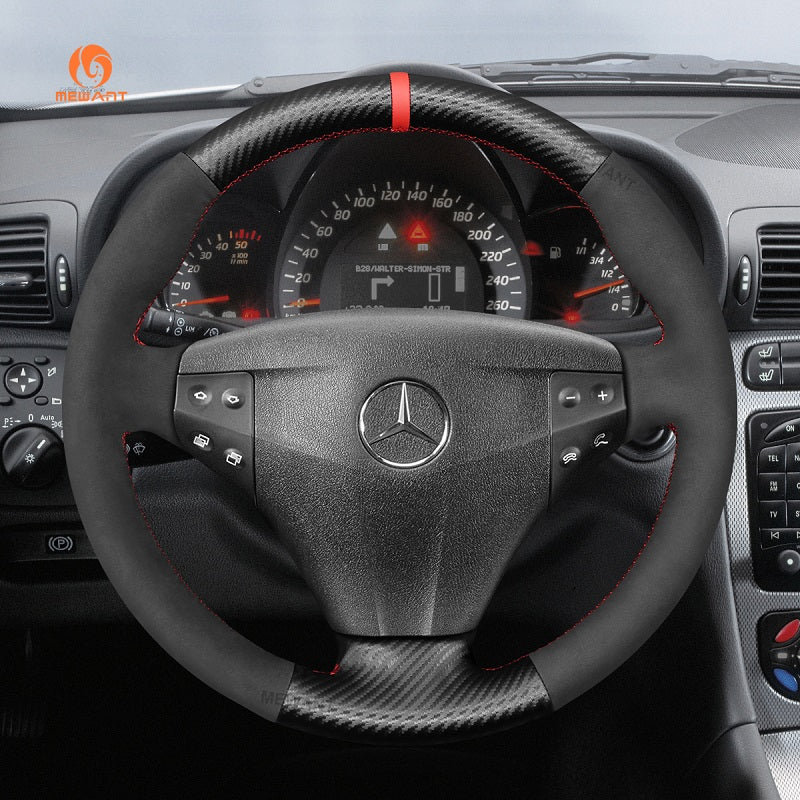 Hand Stitch Car Steering Wheel Cover for Mercedes-Benz C-Class W203 Kompressor from Mewant
