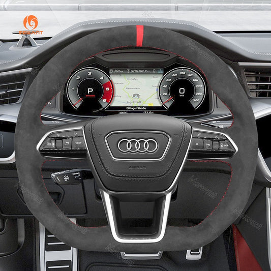 Mewant® Alcantara Car Steering Wheel Cover for Audi A6 A7 S6 S7 RS6 RS7 E-Tron E-Tron S E-tron GT RS E-tron GT