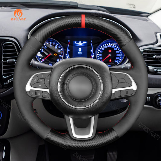 Hand Stitch Car Steering Wheel Cover for Jeep Compass II(MP) Renegade (BU) from Mewant