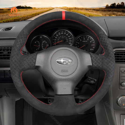 Mewant® Alcantara Car Steering Wheel Cover for Subaru Forester Impreza WRX (WRX STI) Legacy Outback