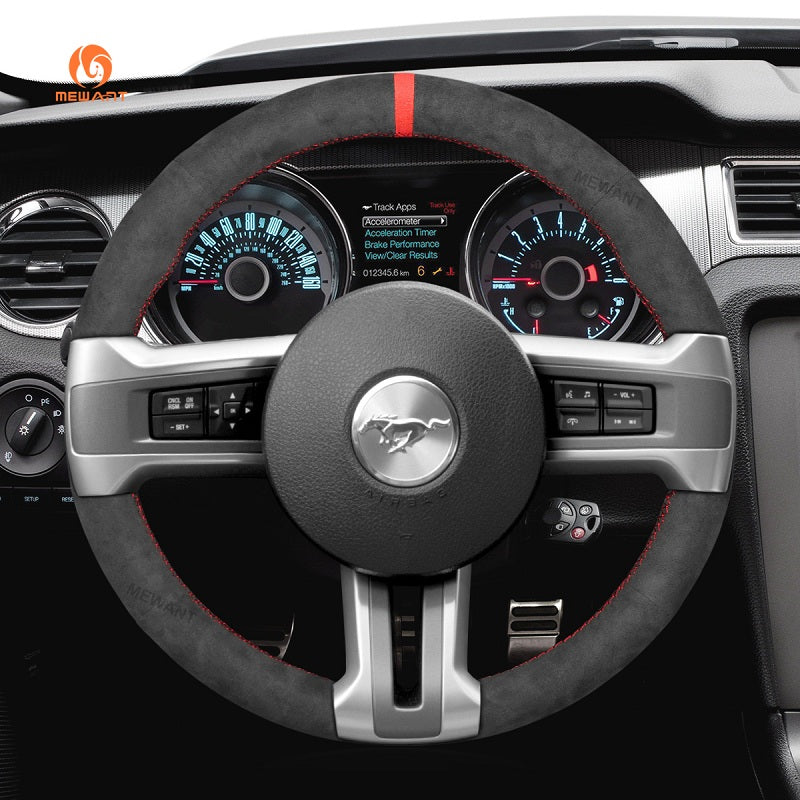 Mewant® Alcantara Car Steering Wheel Cover for Ford Mustang 2010-2014