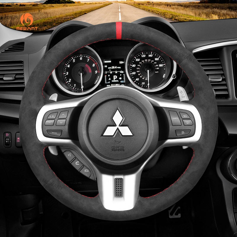 Mewant® Alcantara Auto Lenkradbezug für Mitsubishi Lancer Evolution 10 X