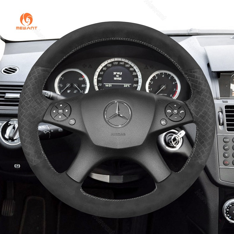 Mewant® Alcantara Auto-Lenkradbezug für Mercedes-Benz W204 C-Klasse C280 C230 C180 C260 C200 C300