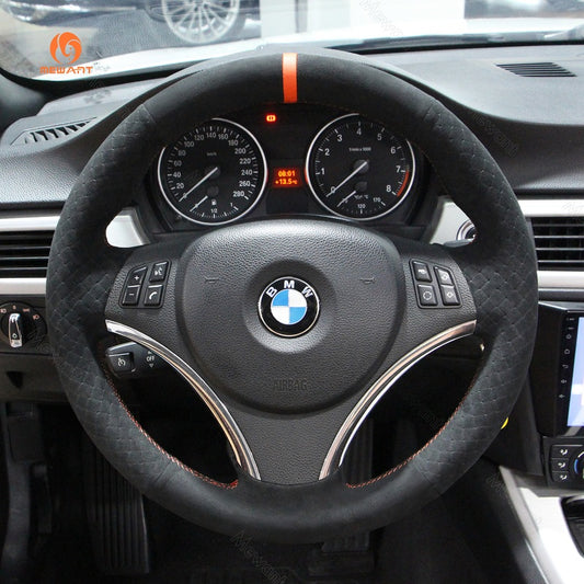 Mewant® Alcantara Car Steering Wheel Cover for BMW E87 E81 E82 E88 E82 E90 E91 E92E93 E84 E90 E92 E93 2007-2013