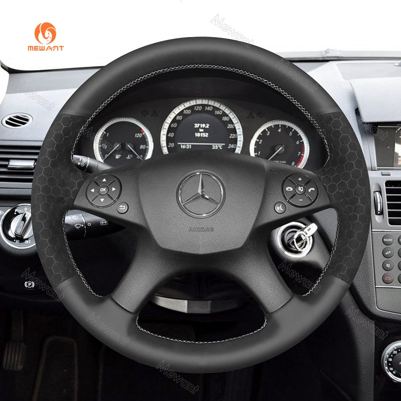Mewant® Alcantara Auto-Lenkradbezug für Mercedes-Benz W204 C-Klasse C280 C230 C180 C260 C200 C300