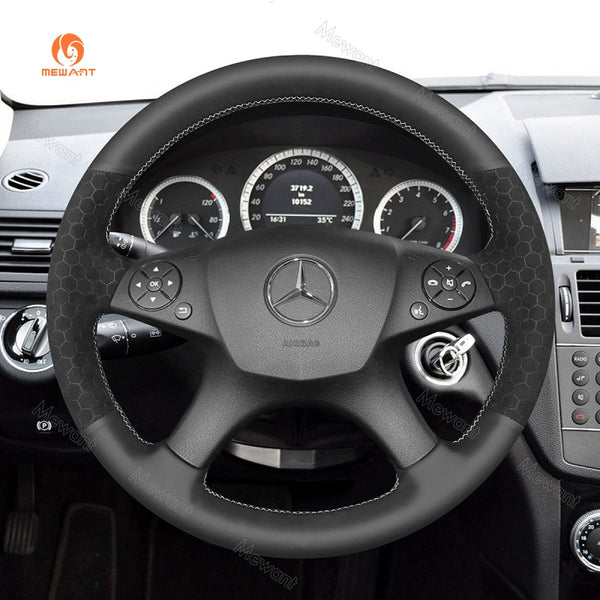 Mewant® Alcantara Auto-Lenkradbezug für Mercedes-Benz W204 C-Klasse C280 C230 C180 C260 C200 C300