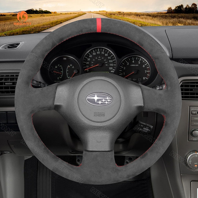 Mewant® Alcantara Car Steering Wheel Cover for Subaru Forester Impreza WRX (WRX STI) Legacy Outback