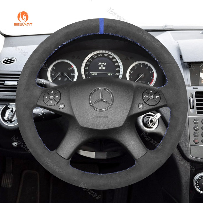 Mewant® Alcantara Auto-Lenkradbezug für Mercedes-Benz W204 C-Klasse C280 C230 C180 C260 C200 C300