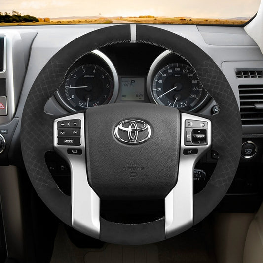 Mewant® Alcantara Car Steering Wheel Cover for Toyota Land Cruiser Prado Land Cruiser Tacoma Tundra Sequoia