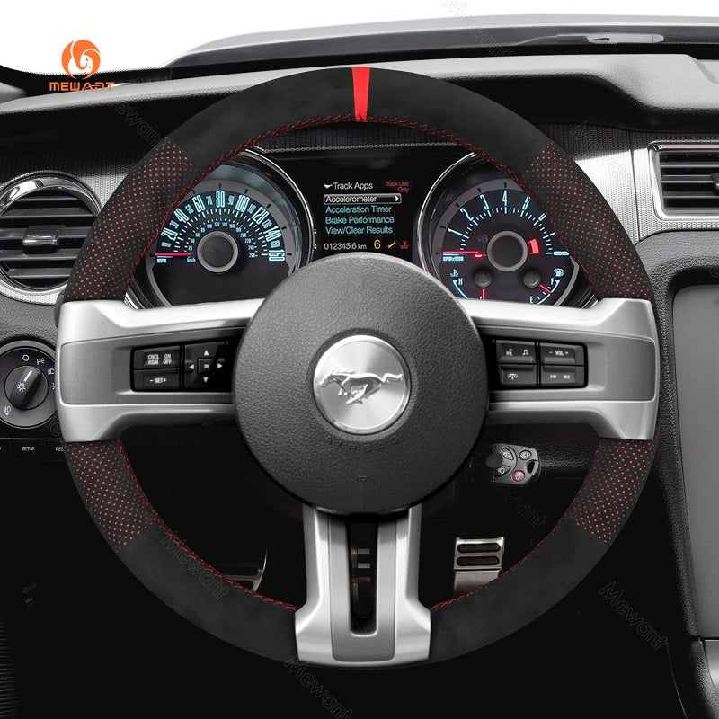 Mewant® Alcantara Car Steering Wheel Cover for Ford Mustang 2010-2014
