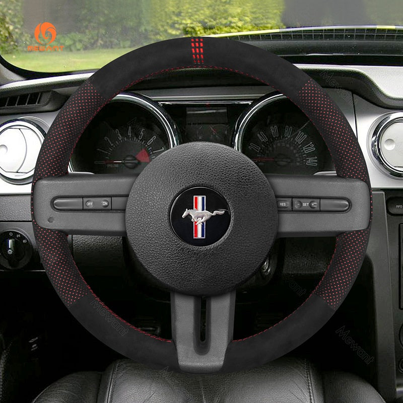 Mewant® Alcantara Car Steering Wheel Cover for Ford Mustang 2005-2012