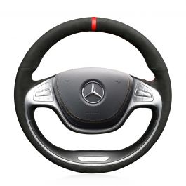 Unique leather Mercedes Benz S-Class wrapped steering wheel cover