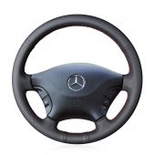 MEWANT Custom Black Genuine Real Leather Car Steering Wheel Cover Wrap for Mercedes Benz Viano 2006-2011 Vito 2010-2015 Sprinter 2010-2013