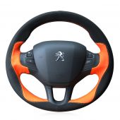For Peugeot 208 Peugeot 2008, Design Leather Suede Wrap Steering Wheel Cover