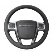 For Chrysler 300C 200 Grand Voyager 2011 2012 2013 2014, Customize Black Leather Sewing Steering Wheel Wrap Cover 