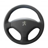 For Old Peugeot 408 Peugeot 308, Custom Genuine Leather Suede Steering Wheel Cover