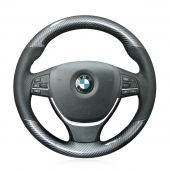 For BMW F10 2014 520i 528i 2013 2014 730Li 740Li 750Li, Custom Carbon Fiber Leather Sew Steering Wheel Cover