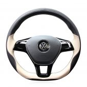 For Volkswagen VW Golf 7 Mk7 New Polo Jetta Passat B8 Tiguan Sharan Touran Up,  Customize Leather Suede Hand Sew Wrapped Steering Wheel Cover