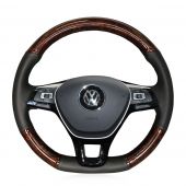 MEWANT Hand Stitch Wood Grain Leather Car Steering Wheel Cover for Volkswagen VW Golf 7 Mk7 New Polo Jetta Passat B8 Tiguan 2017 Sharan 2016 2017 Touran 2016 2017 Up