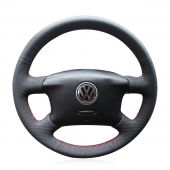 For Volkswagen VW Passat B5 1996-2005  Golf 4 1998-2004  Seat Alhambra 2001-2009,  Custom Hand Sew Steering Wheel Cover 