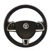 For Jaguar XF XF S XF Sportbrake 2014 2015, Custom Leather Suede Hand Stitched Protector Steering Wheel Cover 