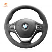 MEWANT Dark Grey Alcantara Car Steering Wheel Cover for BMW F30 F31 F34 F20 F21 F22 F23 F32 F33 F34 F36