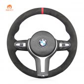 MEWANT Dark Grey Alcantara Car Steering Wheel Cover for BMW M Sport F30 F31 F34 F10 F11 F07 / F12 F13 F06 X3 F25 X4 F26 X5 F15 M50d X6 F16 M50d F20 F21 M135i M140i F45 F46 F22 F23 M235i M240i F32 F33 F36 X1 F48 X2 F39
