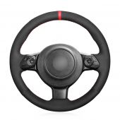 MEWANT Hand Stitch Black Alcantara Material Car Steering Wheel Cover for Toyota 86 (GT86) 2016-2020 / for Subaru BRZ 2016-2020
