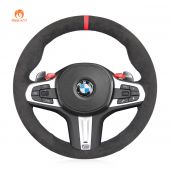 MEWANT Hand Sewing High Quality Dark Grey Alcantara Car Steering Wheel Cover for BMW M3 G80 M4 G82 G83 M5 F90 M8 F91 F92 F93 3 M F97 X4 M F98 X5 M F95 X6 M F96
