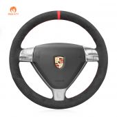 MEWANT Hand Stitch Alcantara Car Steering Wheel Cover for Porsche 911 (997) 2004-2009 / Boxster (987) 2005-2009 / Cayman (987) 2005-2009