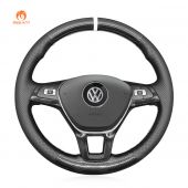 MEWANT DIY Leather Alcantara Car Steering Wheel Cover for Volkswagen VW Amarok T6 California Caravelle