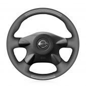 MEWANT Black Carbon Fiber PU or Genuine Leather Suede Car Steering Wheel Cover Wrap Protect for Nissan Almera Pathfinder Pickup Serena Bluebird Sylphy Caravan Expert 