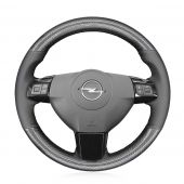 MEWANT Hand Stitch Black PU Leather Real Genuine Leather Suede Car Steering Wheel Cover for Opel Astra (H) 2004-2009 / Zaflra (B) 2005-2014 / Signum 2005-2009 / Vectra (C) 2005-2009