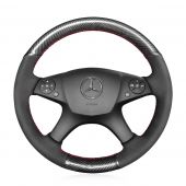 MEWANT Black PU Leather Real Genuine Leather Suede Carbon Fiber Car Steering Wheel Cover for Mercedes Benz W176 W246 W205 C117 C218 X218 W213 X253 C253