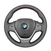 MEWANT Hand Stitch PU Leather Real Genuine Leather Car Steering Wheel Cover for BMW X3 F25 2011-2017 / X4 F26 2014-2018
