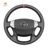  MEWANT Hand Stitch Black PU Leather Real Genuine Leather Car Steering Wheel Cover for Toyota Avalon 2005-2012